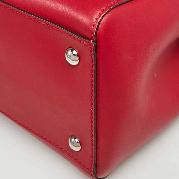 Fendi Red Smooth Calfskin Leather Dotcom Satchel Bag - Picture 5 of 12